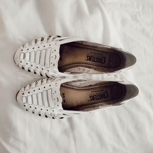 Flats - White Leather